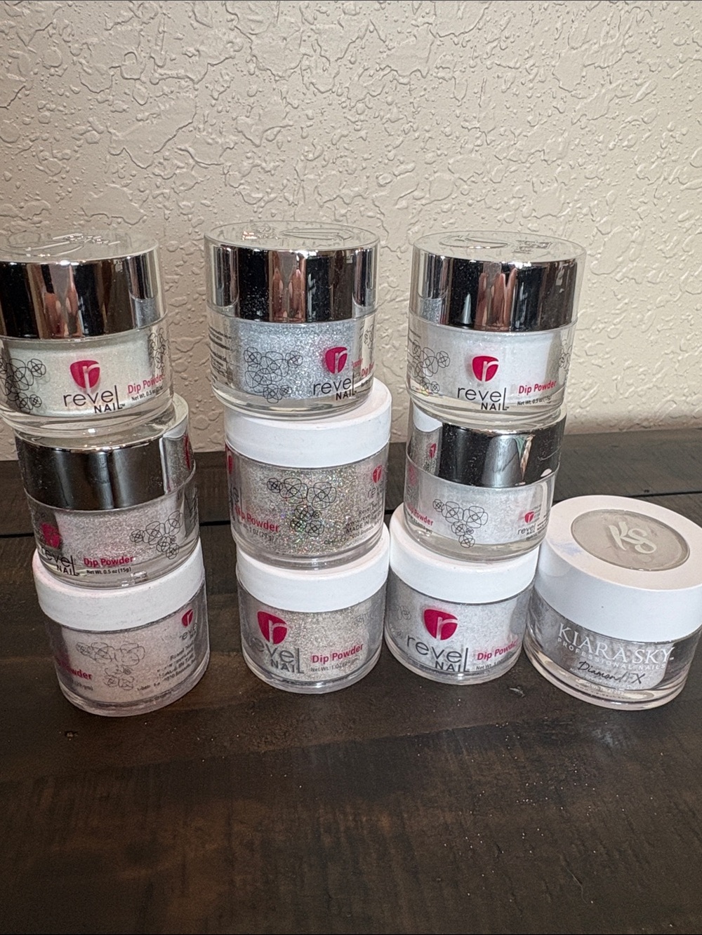 Revel Nail Silver & Gold Glitter Dip Powder Set
